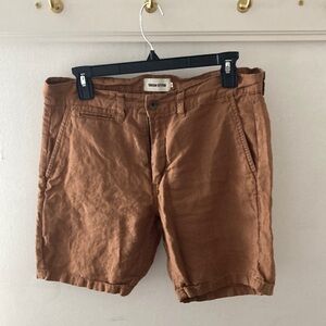 Taylor Stitch Maritime British Khaki Linen Shorts Size 32